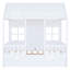Lit de maison blanc en bois massif avec lit gigogne simple, lit de jour pour chambre double, lit de jour attrayant en bois pour la chambre à coucher, espace fonctionnel