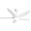 48 Inch Ceiling Fan With Dimmable LED Light And Remote Control, 5 ABS Blades DC Motor White-457963668
