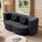 75.5" Lychee Boneless Velvet Folding Sofa Bed, No Assembly Required Sleeper Couch with Two Pillows, Black-1027406750