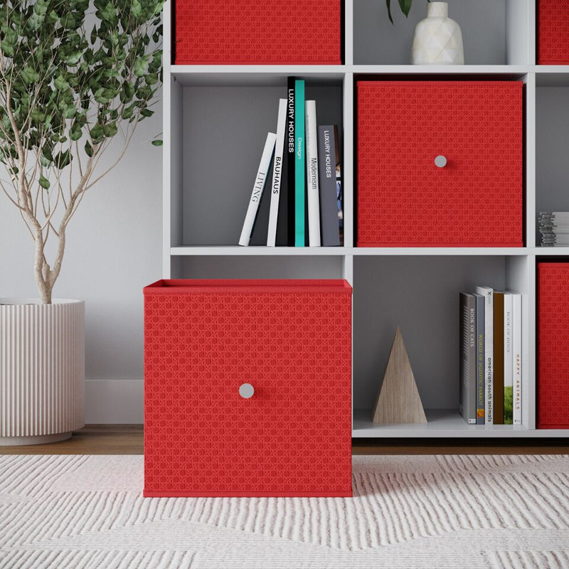 17 Stories Woven Decorative Basket, Red