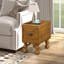 Table de bout en bois massif, table de bout rectangulaire étroite de 23,6 po avec tiroir, table de chevet rétro pour petits espaces, salon, chambre à coucher-635400442