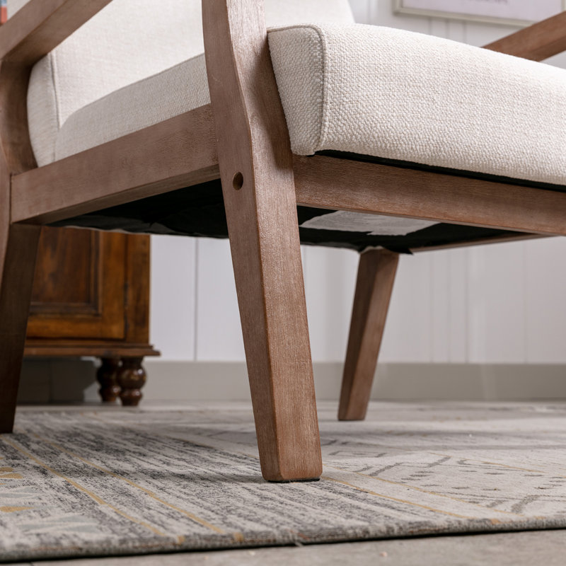 Idele Upholstered Armchair, White 100% Linen