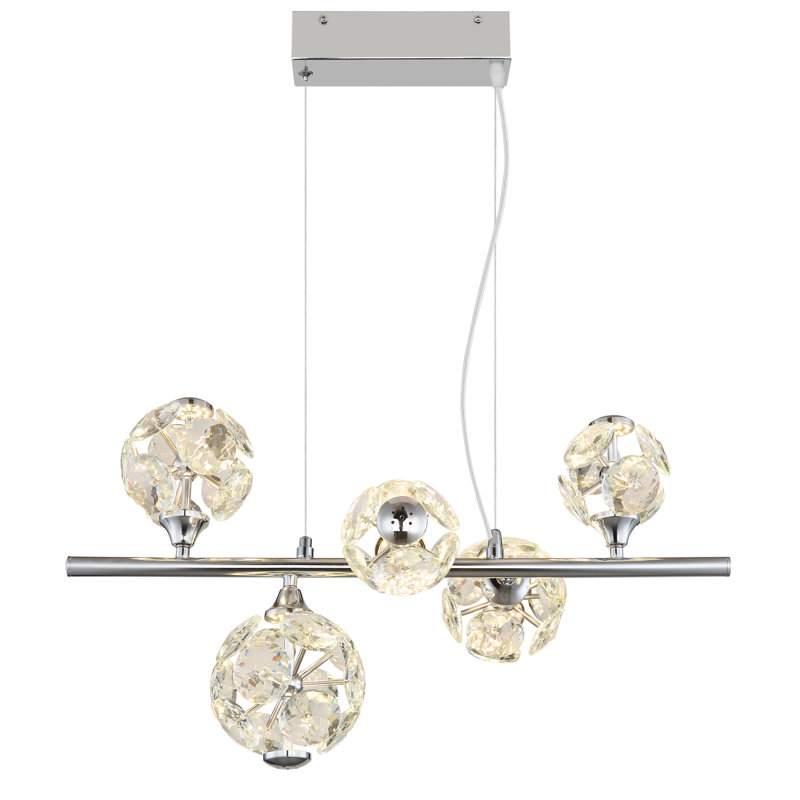 Allianna 1 - Light LED Geometric Pendant, Chrome