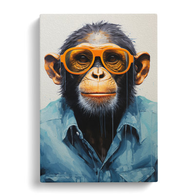 Monkey With Glasses - No Frame Print