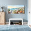 Paysage et nature littoral méditerranéen avec dômes bleus et pots de fleurs-399987937