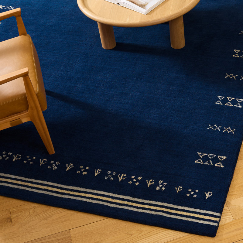 Himalaya Hand Loomed Wool Geometric Indoor Rug, 8'-0" x 10'-0" Rectangle