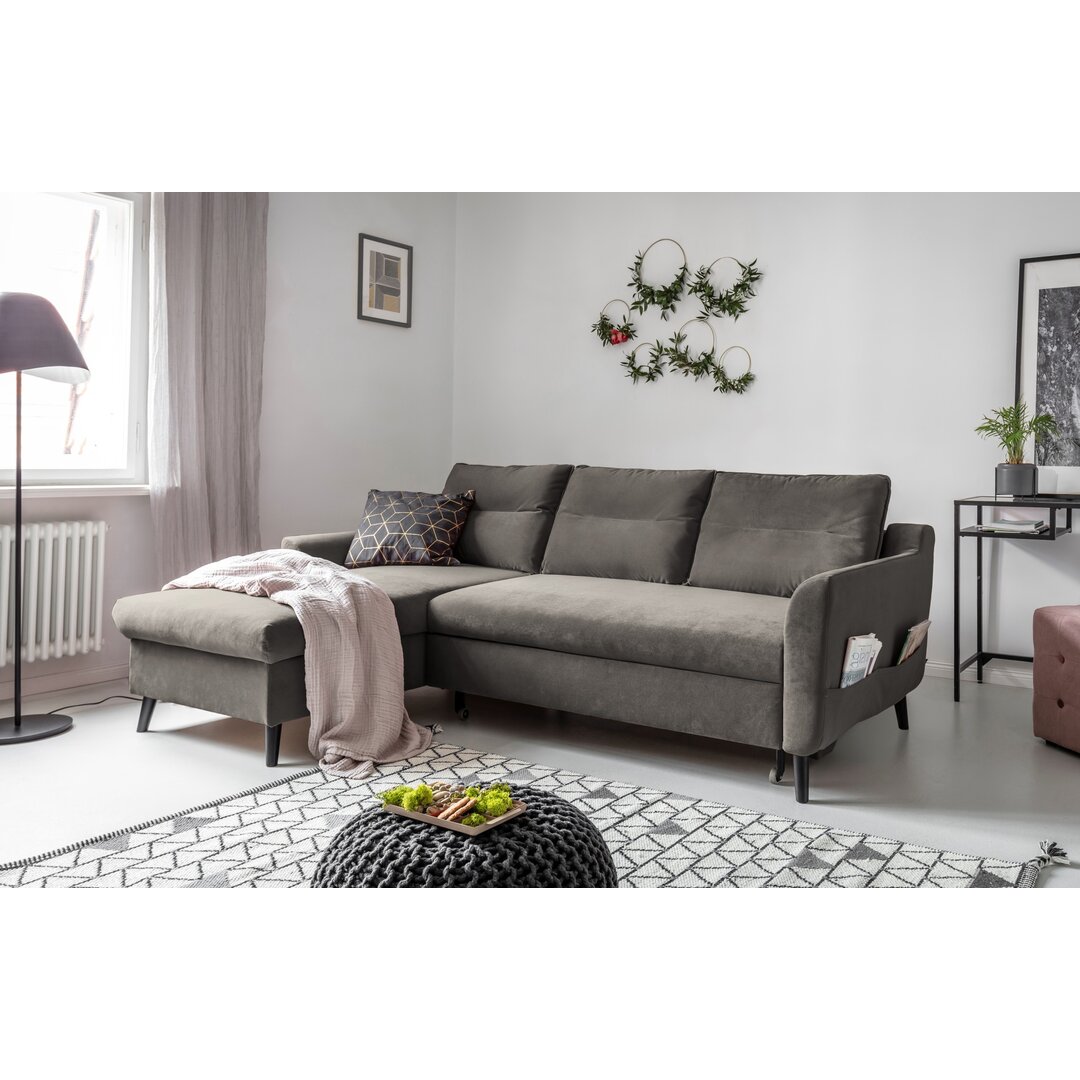 Ecksofa Stylish Stan aus Samt mit Bettfunktion