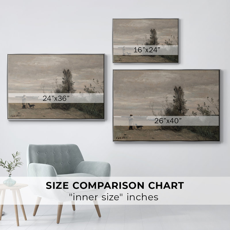 Paysage rétro-XXL III, Toile encadrée flottée blanche, H 25 po x l 37 po x P 2 po