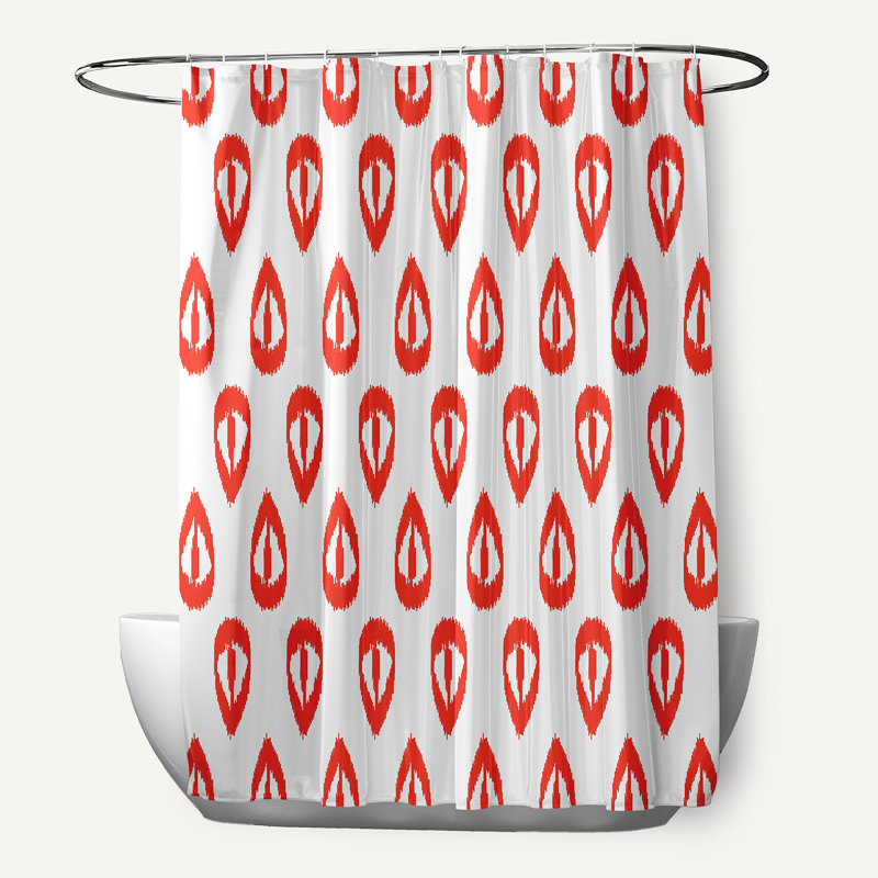Rideau de douche Dalonta Ikat Tears, Orange