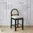 Boucle Upholstered Bar Stool with Woven Rattan Backrest-369930017-371209455-371209453