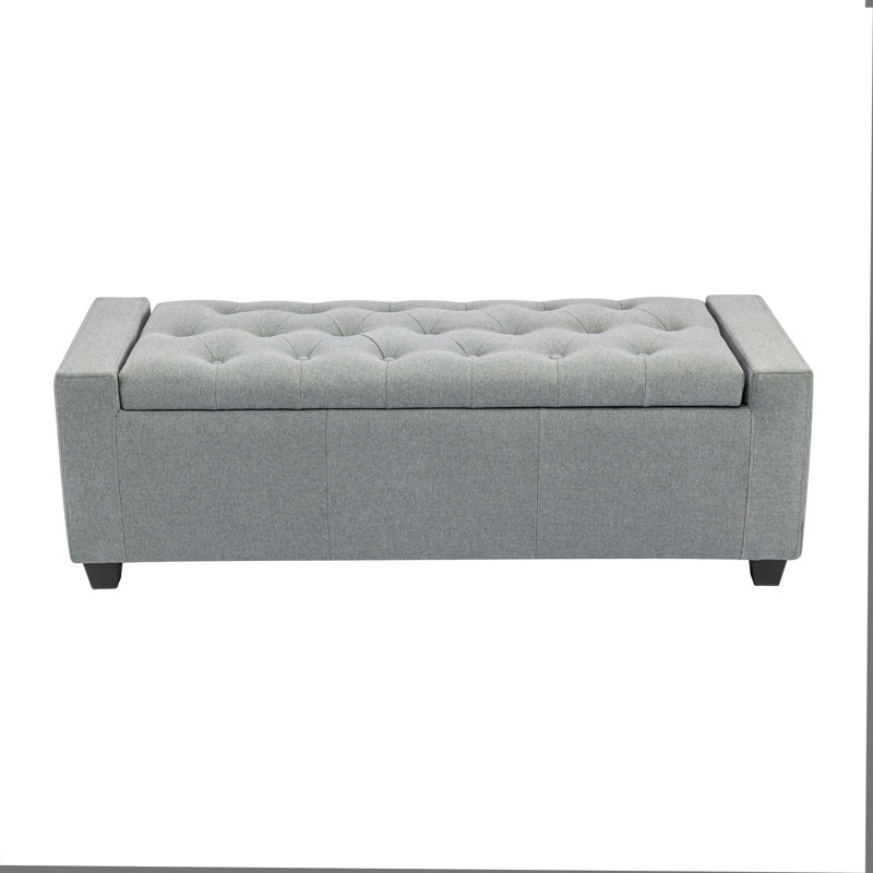 Banc de rangement avec repose-pieds Ayob, Gris foncé