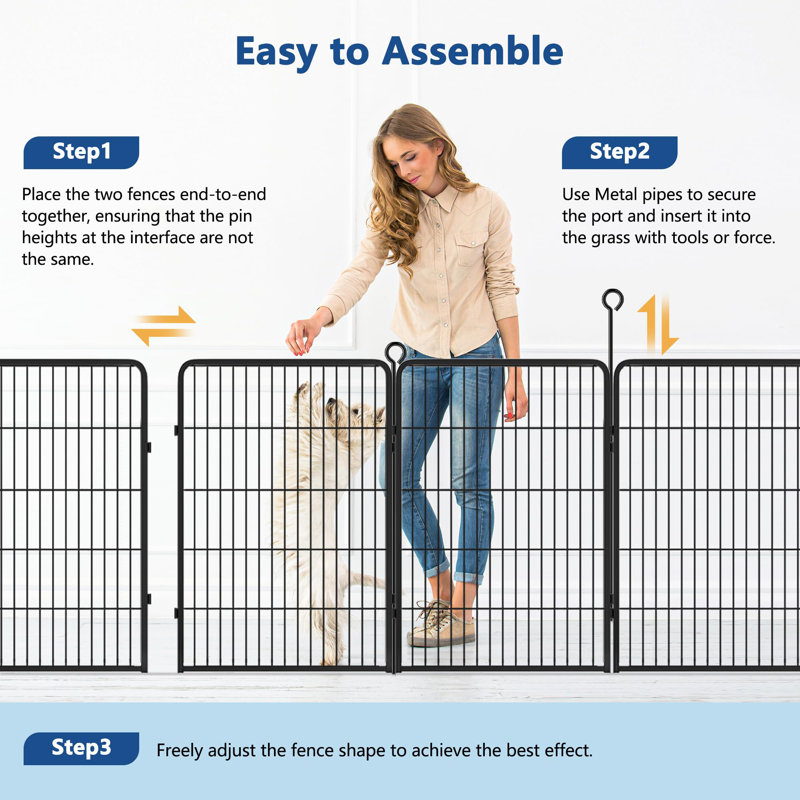 101.6cm H Panel Metal Yard Kennel