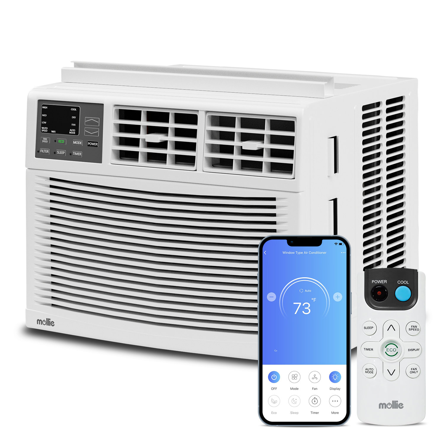MoNiBloom 8,000 BTU WIFI Control + Timer Window Air Conditioner 6 Mode AC Unit Dehumidifier
