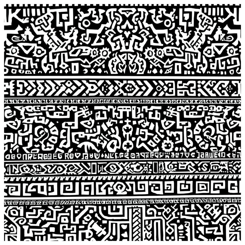Couvertures noires à motif tribal, L 60 po x H 80 po