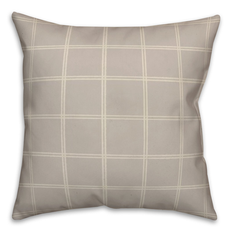 Checkered Throw Pillow, Gray/White