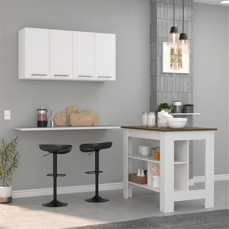 Ensemble de cuisine polyvalent et élégant à 5 tablettes et 4 portes pour chaque maison