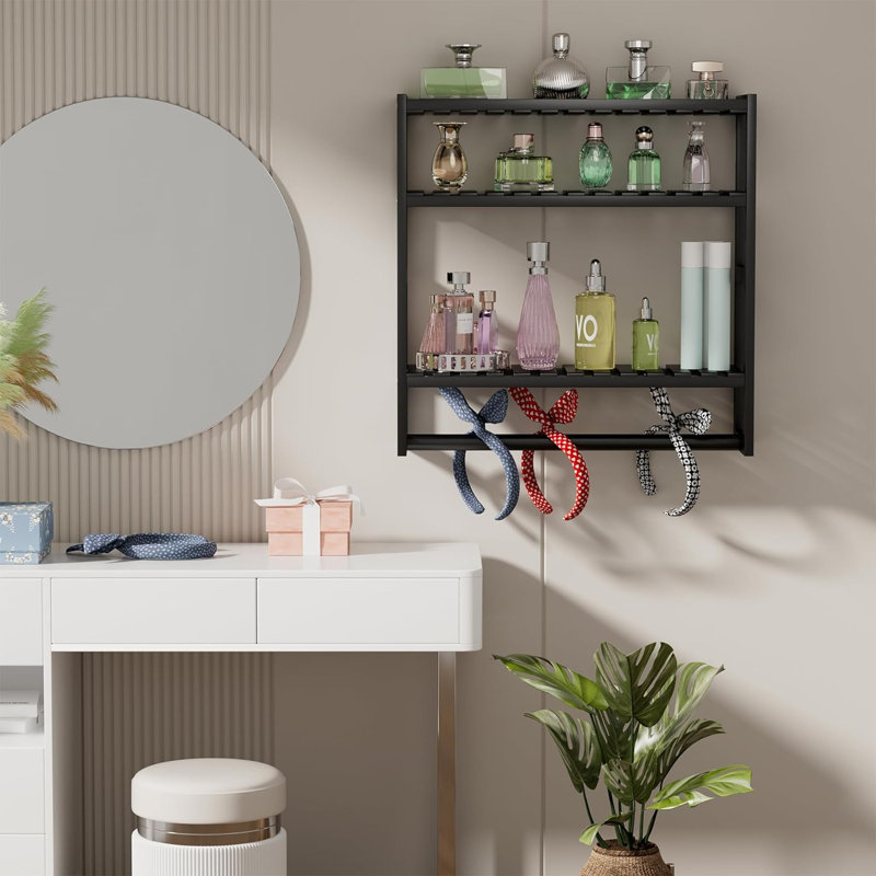 Taffney Bathroom Shelves, Black