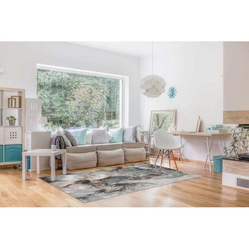 Tapis abstrait multicolore de la collection Nalissa, Rectangle 2 pi x 3 pi 2 po