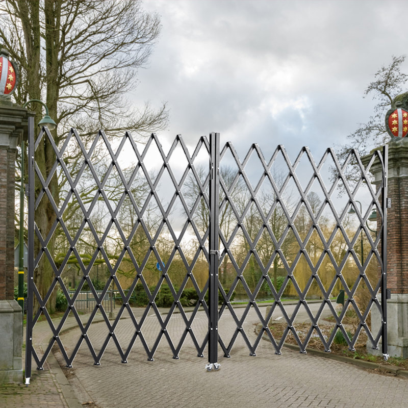 154.9cm H x 309.9cm W Steel Gate, 215.9cm H x 381cm W x 5.1cm D