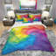 Ensemble de housse de couette à géométrie triangulaire en arc-en-ciel designart-35228667