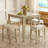 24'' Bar Stools Set of 4 w/ Footrest Rubber Wood Frame for Kitchen Island-1506530125