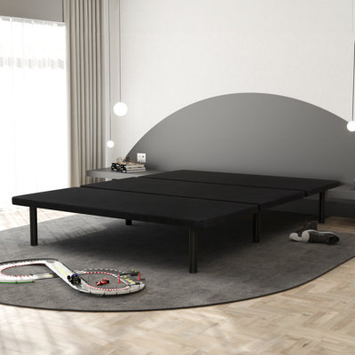 Structure de lit plateforme tapissier grand noir pour le décor de la chambre à coucher et de l’appartement