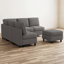 Canapé d'angle en L avec repose-pieds pour appartement-873053579
