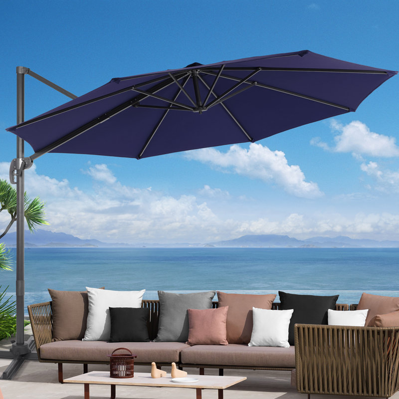 Parasol en porte-à-faux 120 po, Bleu marine