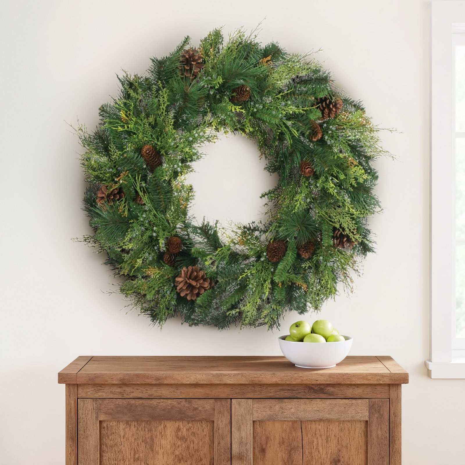 30" Artificial Mixed Pine Wreath