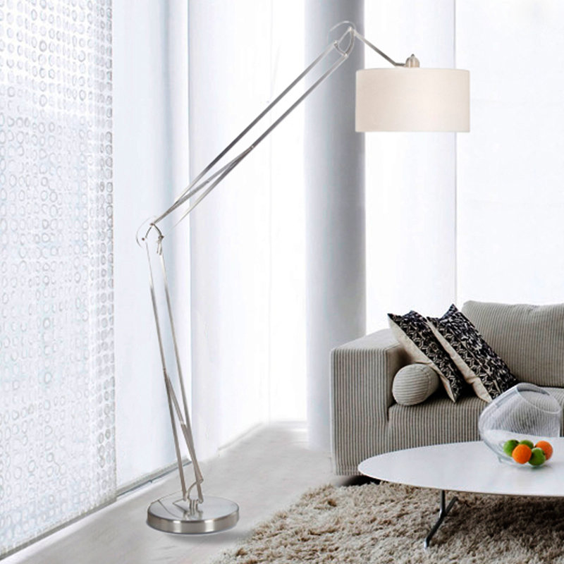 Premium 86'' Brushed Steel Task Floor Lamp