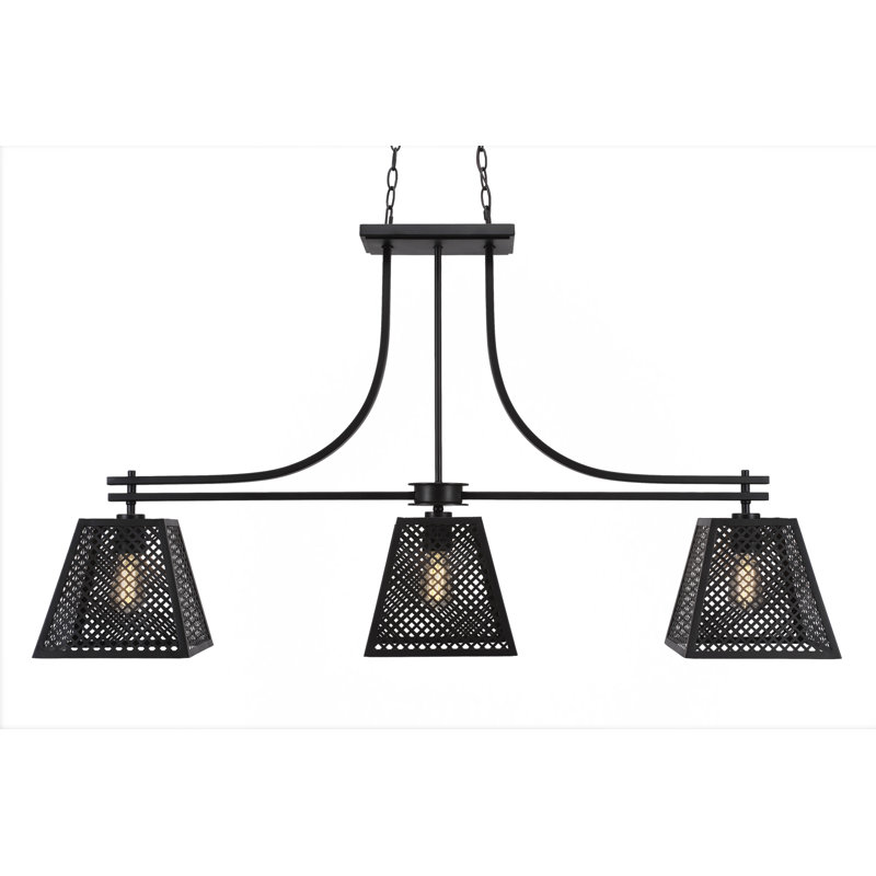 Luminaire suspendu linéaire pour îlot de cuisine 3 lumières Giusto, H 27 po x l 49,5 po x P 9,5 po, Espresso
