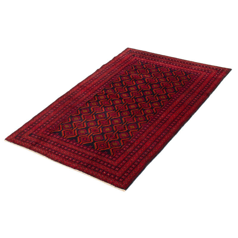 Tapis rouge en laine New Age One-of-a-Kind Rectangle 3 pi 11 po x 6 pi 2 po