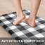 Tapis de cuisine anti-fatigue - noir et blanc - Matelas de ferme confortable et rembourré, antidérapant et imperméable
