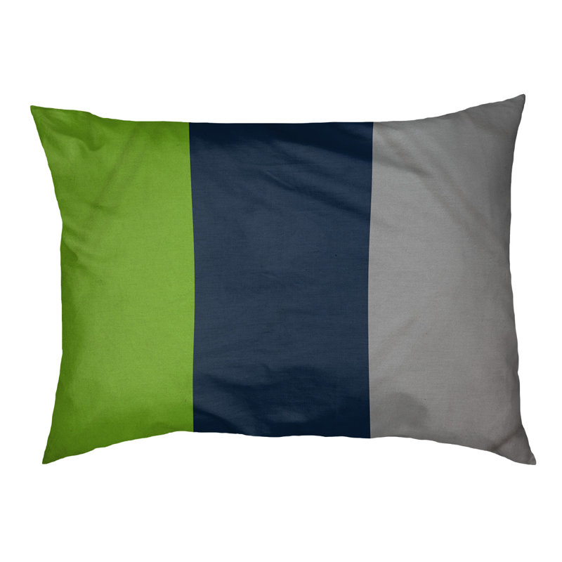 Oreiller rectangulaire designer, Moyen (L 30 po x l 40 po), Vert aurore / bleu minuit / gris clair de lune