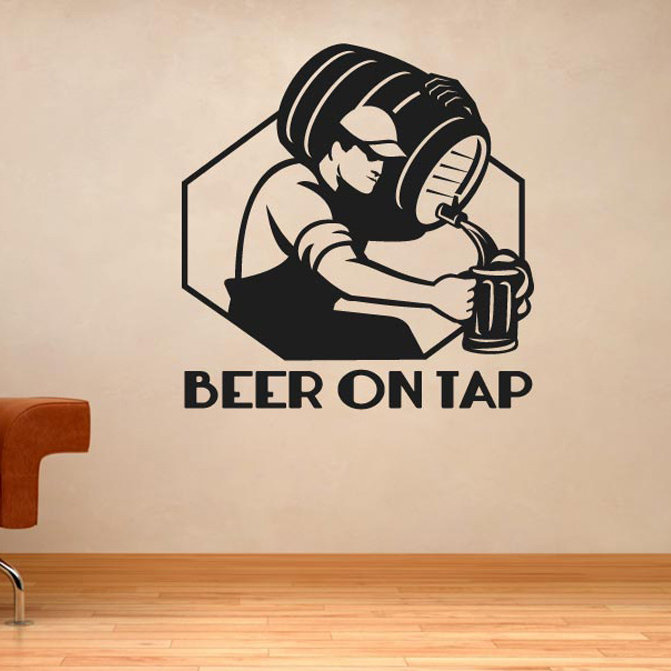 Beer On Tap Man Cave Wall Sticker