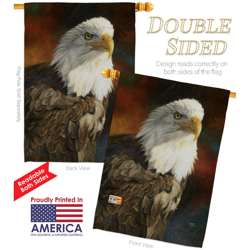 Portrait décoratif en polyester à 2 faces de 40 po x 28 po Eagle impressions Ensemble de drapeaux