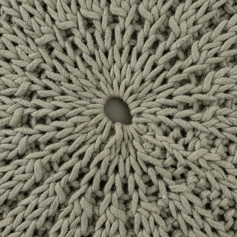 Lietz Upholstered Pouf, Light Sage