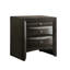 Armoire de chambre de style contemporain, table de chevet 2 tiroirs en bois massif gris, accessoire
