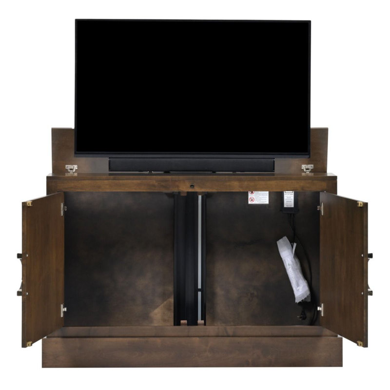 Clubside Unfinished TV Stand for TVs up to 55", Rich Brown