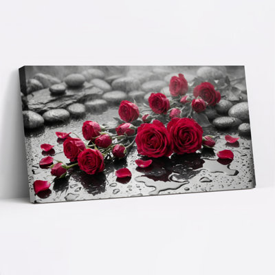 Red Roses Canvas Wall Art Oil Painting Print Set Of 1