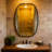 20x30 in Black Metal Framed Oval Vanity Bathrrom Mirror for Wall-1518202938