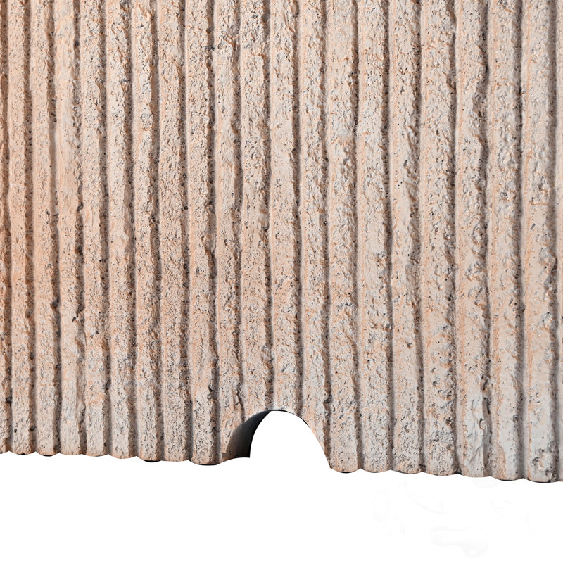 Outdoor Tank Cover Table With Vertical Slats, Reddish Brown