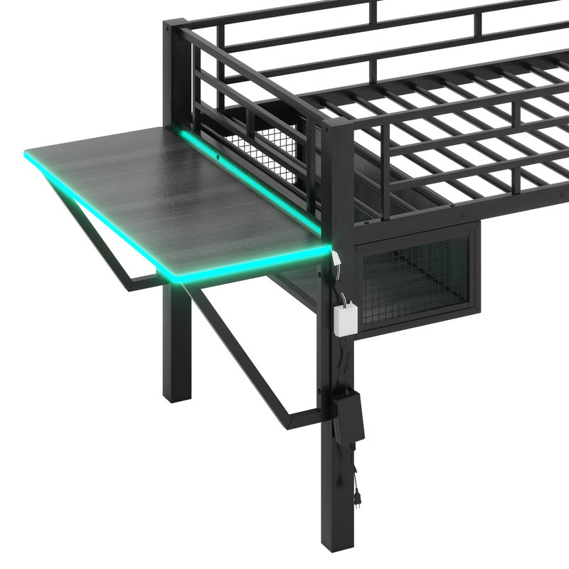 Lit mezzanine avec bureau Gaming, DEL