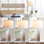 Ensemble de 2 lampes de table en céramique avec 2 ports de charge USB, 3 lampes de chevet à commande tactile à intensité variable pour le salon de la chambre à coucher, lampes de table de chevet contemporaines avec abat-jour cylindrique en lin blanc