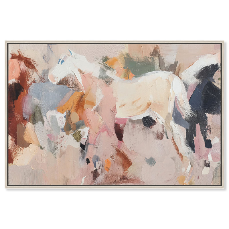 «Warm Neutralité II», impression murale encadrée à cheval par Art Remedy, cadre noir, 54 x 36, H 37 po x l 55 po