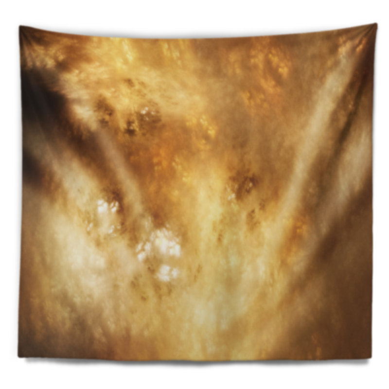 Tapisserie abstraite de ciel étoilé brun parfait, H 68 po x l 80 po