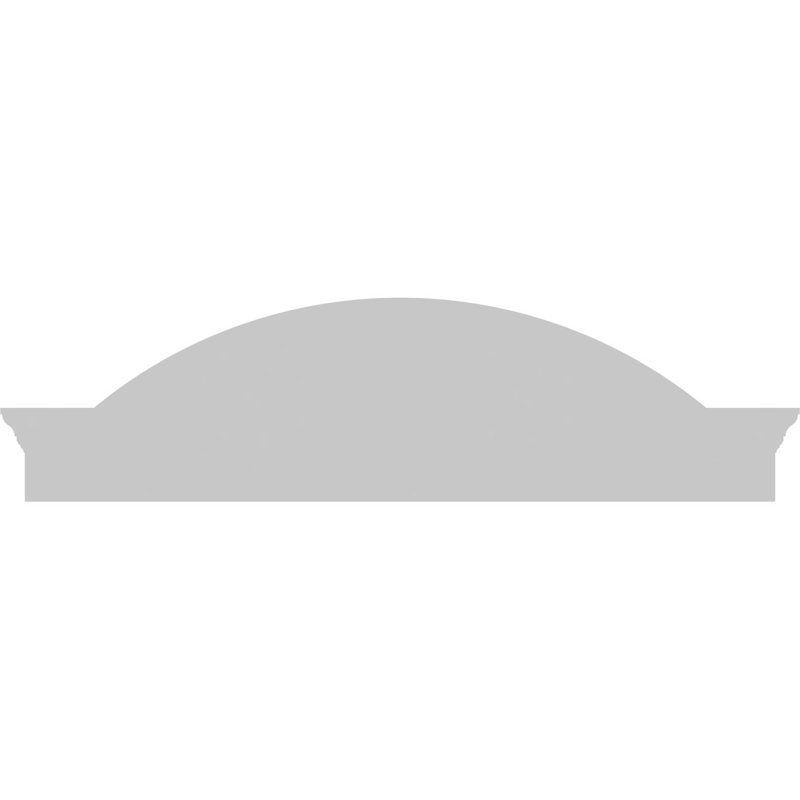 2-1/2"P Segment Arch W/ Flankers 3 Spoke Architectural Grade PVC Pediment, 12-1/2" H  x 46" W  x  2-1/2" D