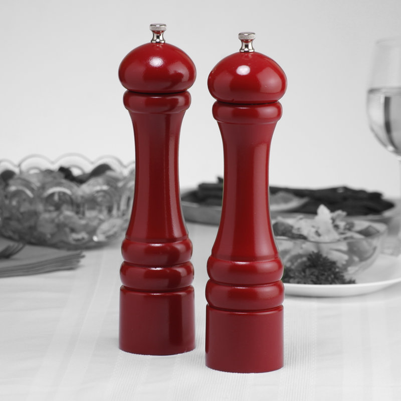 Chef Specialties Imperial Salt and Pepper Grinder Set, Candy Apple