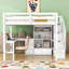 Lit mezzanine double avec tiroirs, bureau, escalier de rangement et garde-corps-1227326546