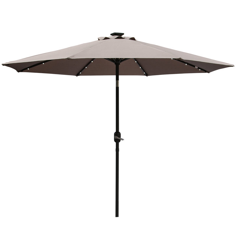 Antibes 2.7m Traditional Parasol with Lights, Taupe